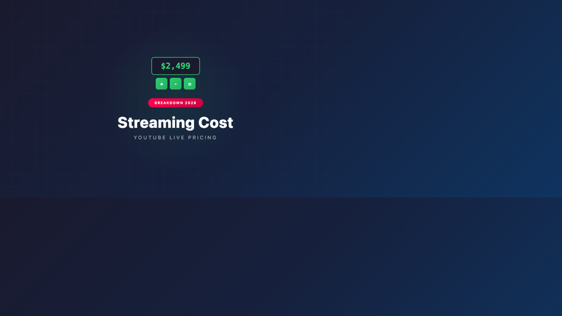 What Is the Cost of YouTube Live Streaming? Complete Pricing Breakdown 2026