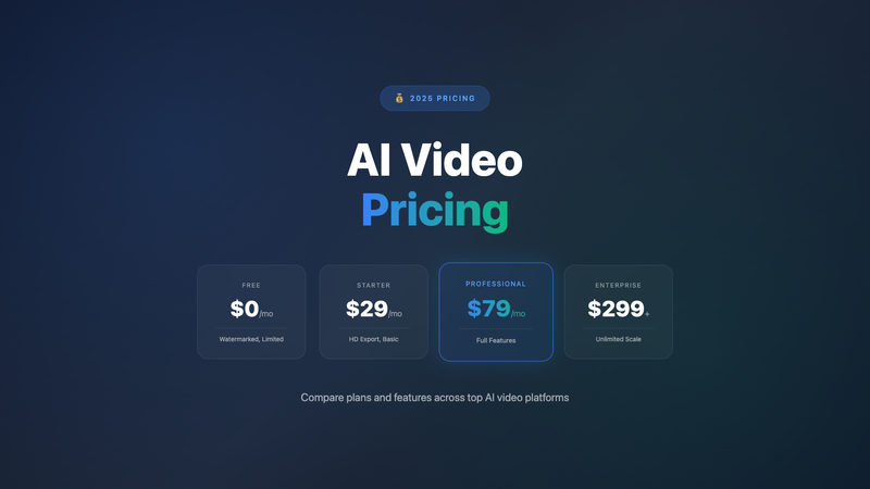 AI Video Generator Pricing: Compare Plans and Features 2025