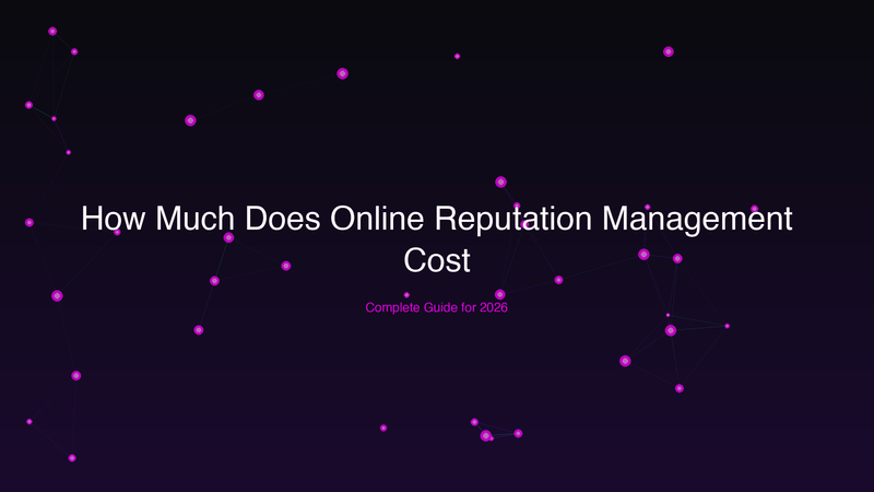 How Much Does Online Reputation Management Cost