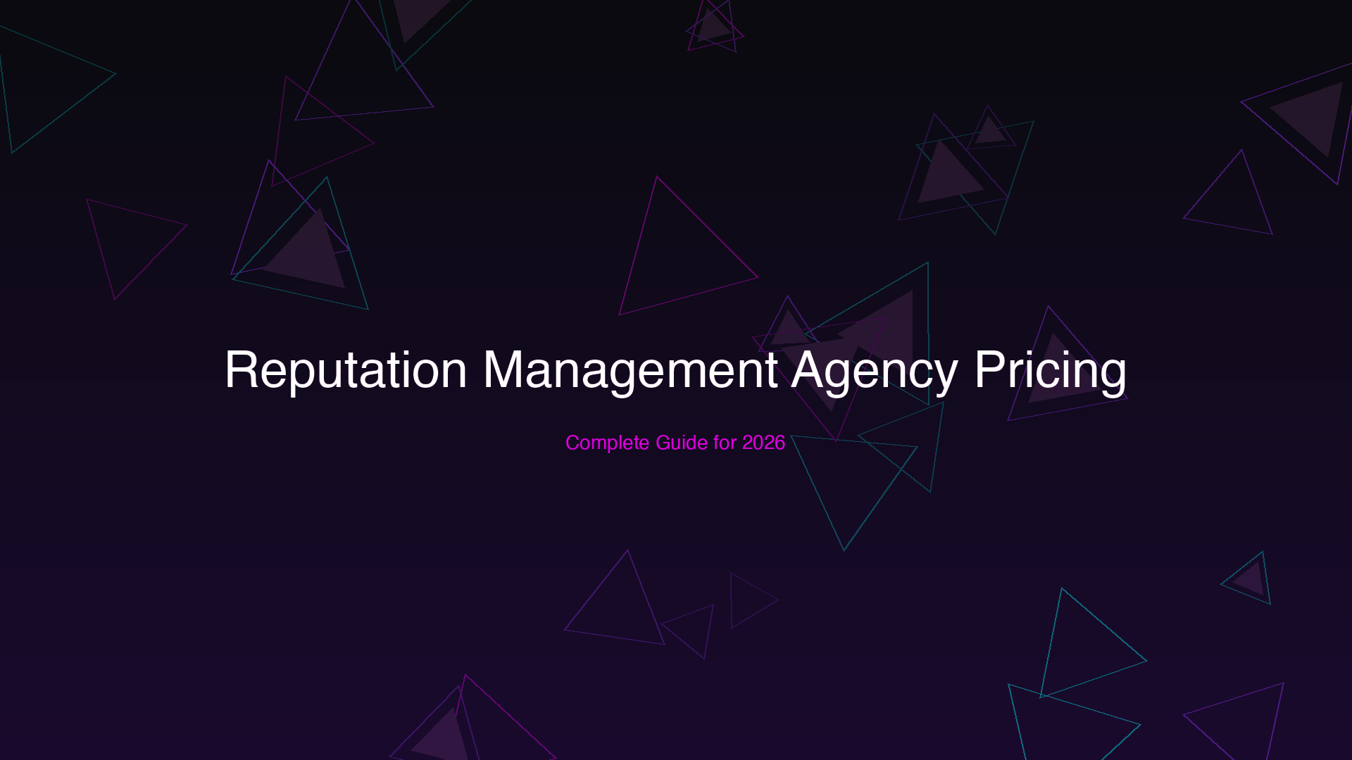 Reputation Management Services Pricing