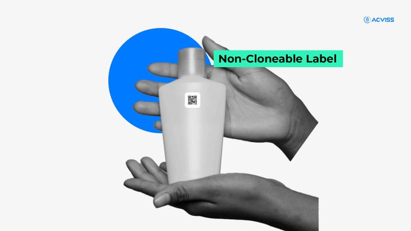 non-cloneable labels are integrated to product for verification