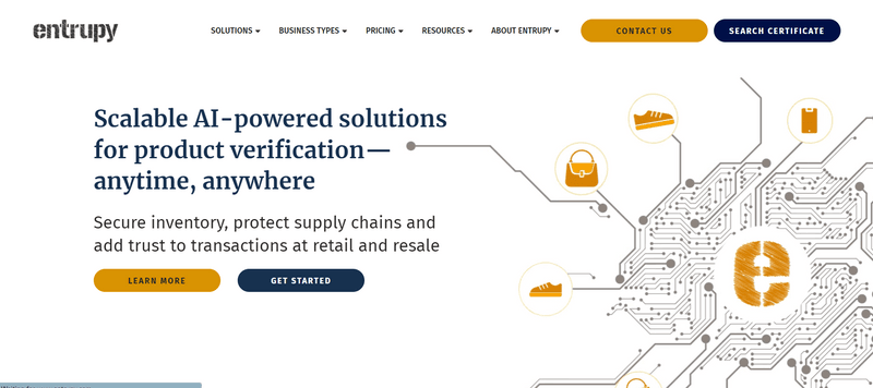 Entrupy offers an ai powered solution for product authentication for luxury products and high end accessories.