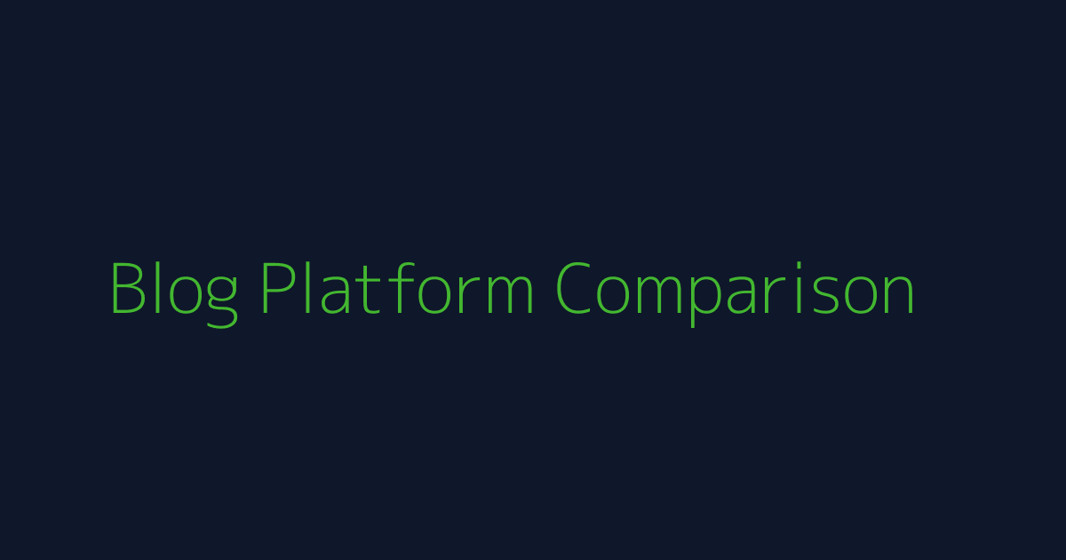 Blog Platform Comparison
