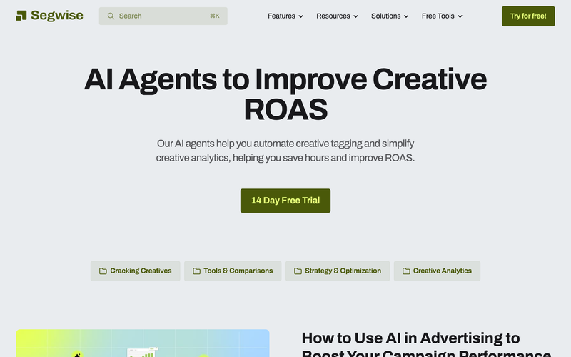 Segwise blog homepage