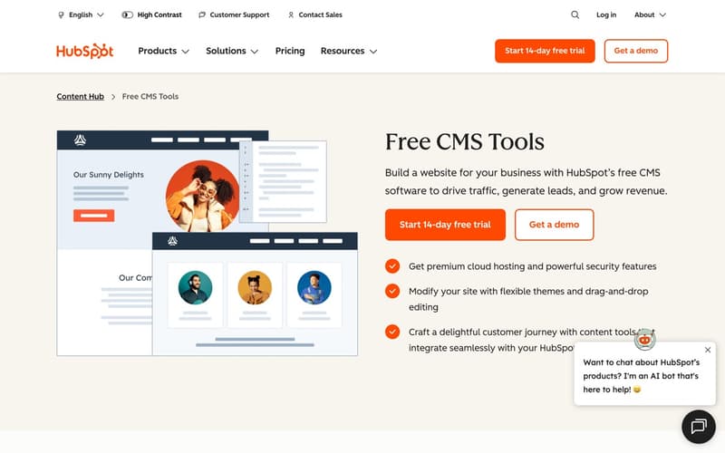 HubSpot homepage