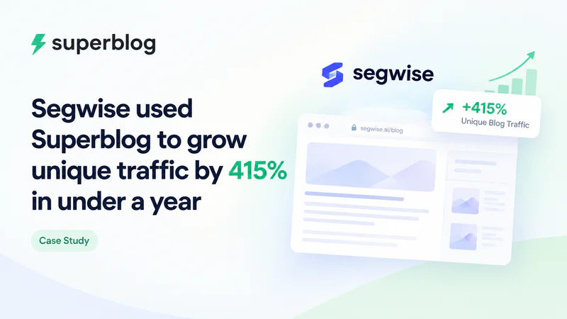 Segwise case study showing 415 percent unique traffic growth
