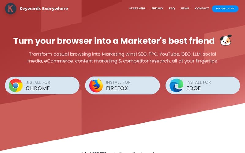 Keywords Everywhere homepage