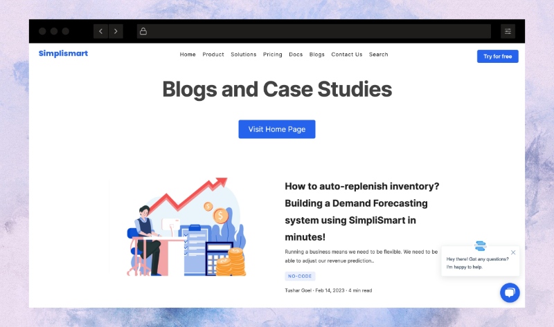superblog center menu items in navigation header