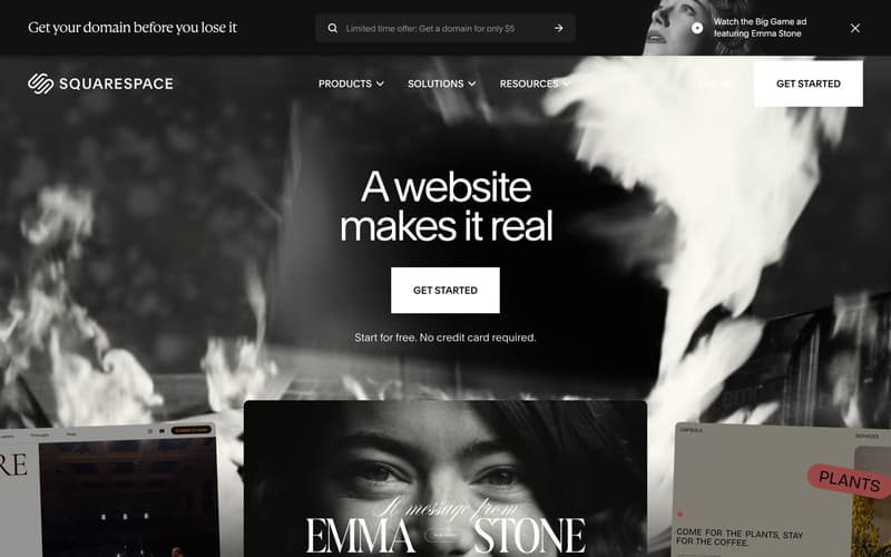 Squarespace homepage