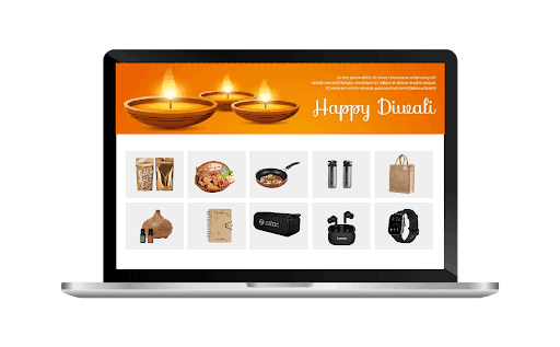 Diwali gifting portal showing curated gift options for employees