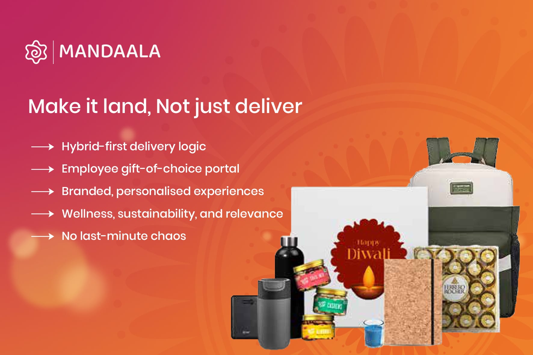 Diwali gifting products beside key benefits like hybrid delivery and gift-of-choice portals