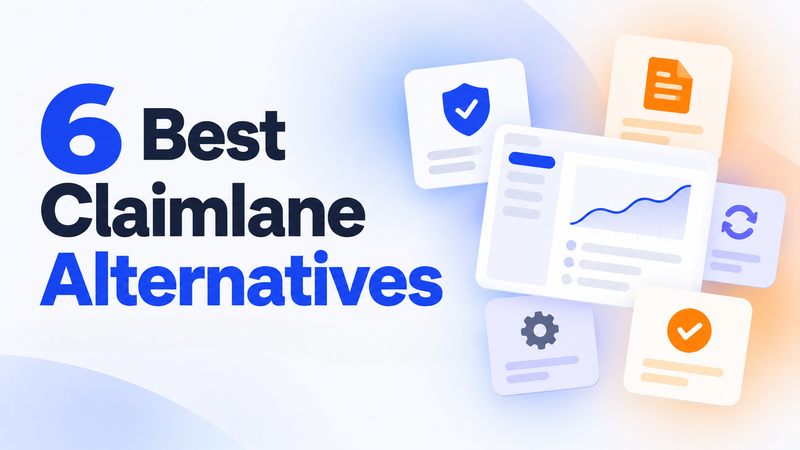 6 Best Claimlane Alternatives thumbnail featuring warranty management dashboard and software icons