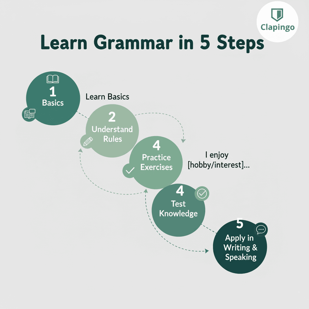 Clapingo English Grammar Mastery Steps