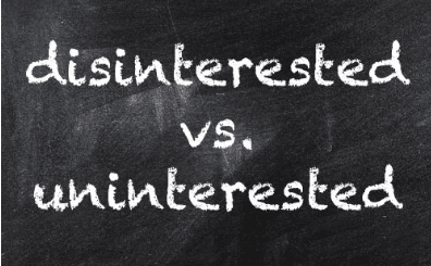 an image of disinterested vs uninterested