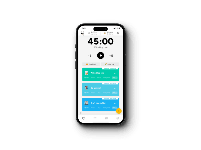 Llama Life task manager showing a digital timer and a to do list against a sunset background