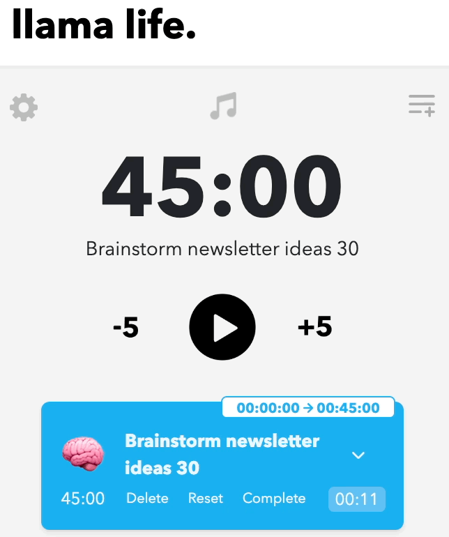 Llama Life digital countdown timer 
