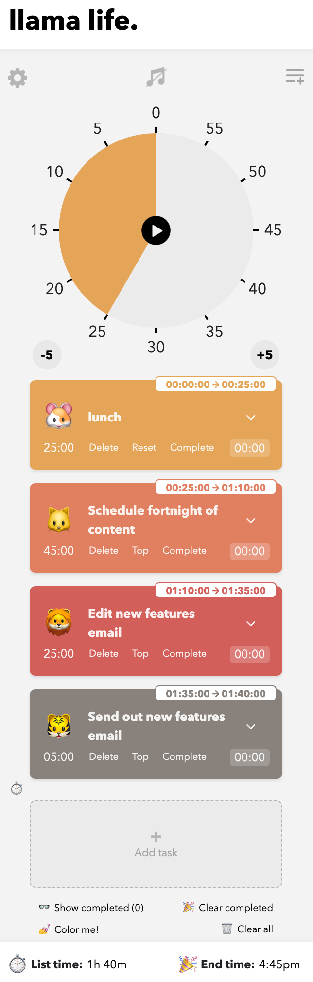 Llama Life productivity tool 