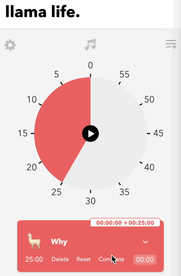 Llama Life celebrates every completed task with confetti