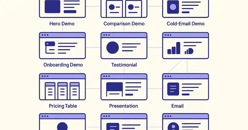 12 interactive product demo examples — organized by funnel stage from awareness to onboarding