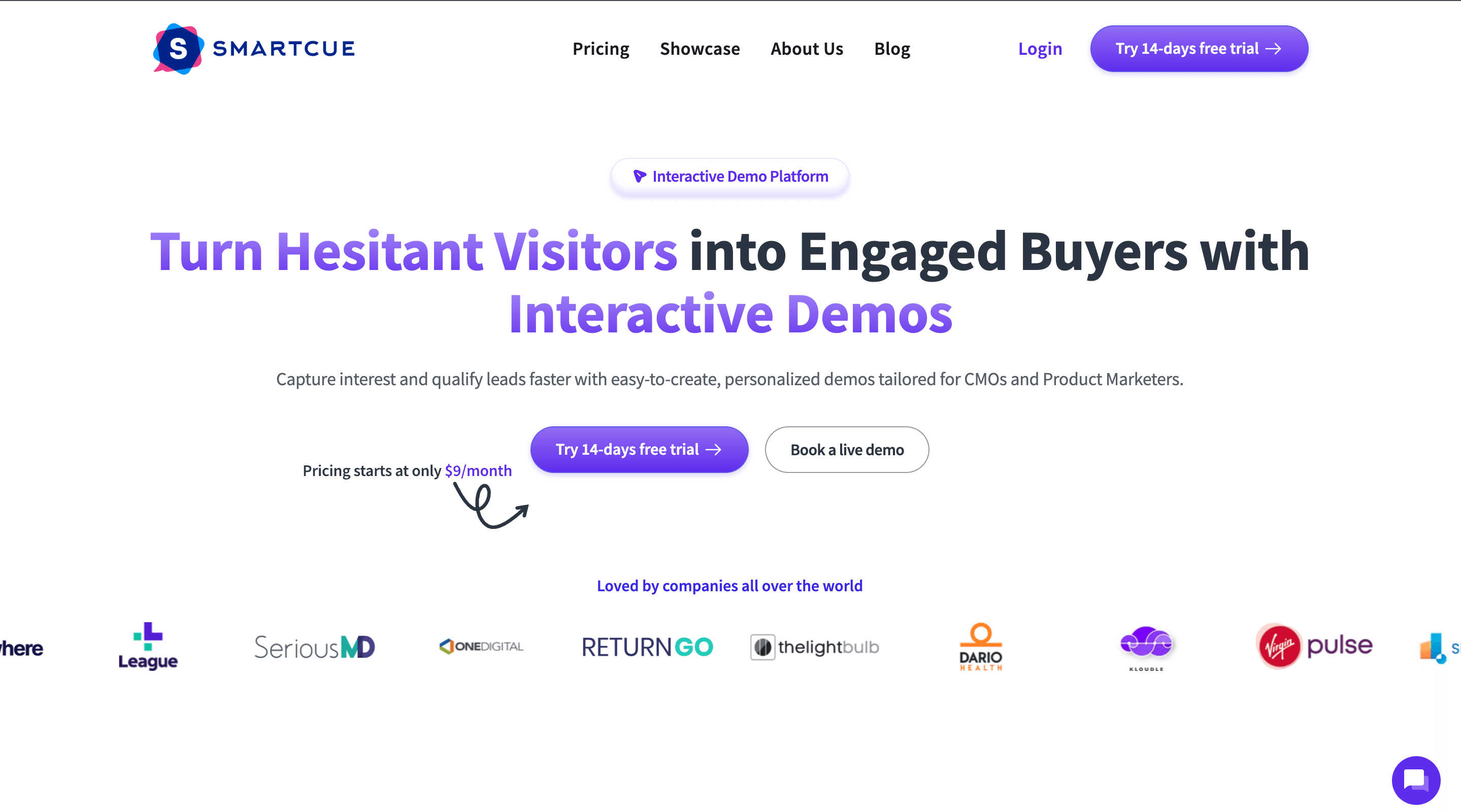 Screenshot of the dashboard of SmartCue