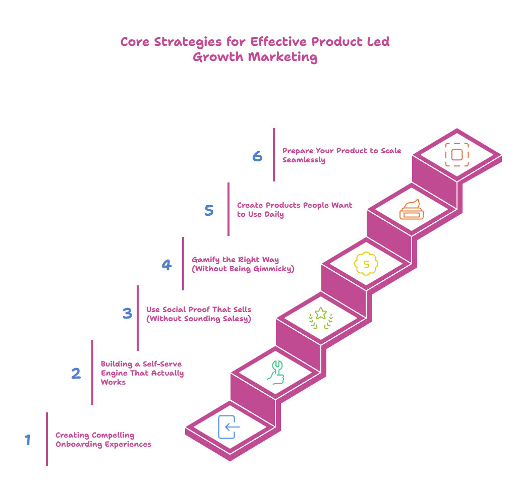 Core Strategies for Effective Product Led Growth Marketing Infographic
