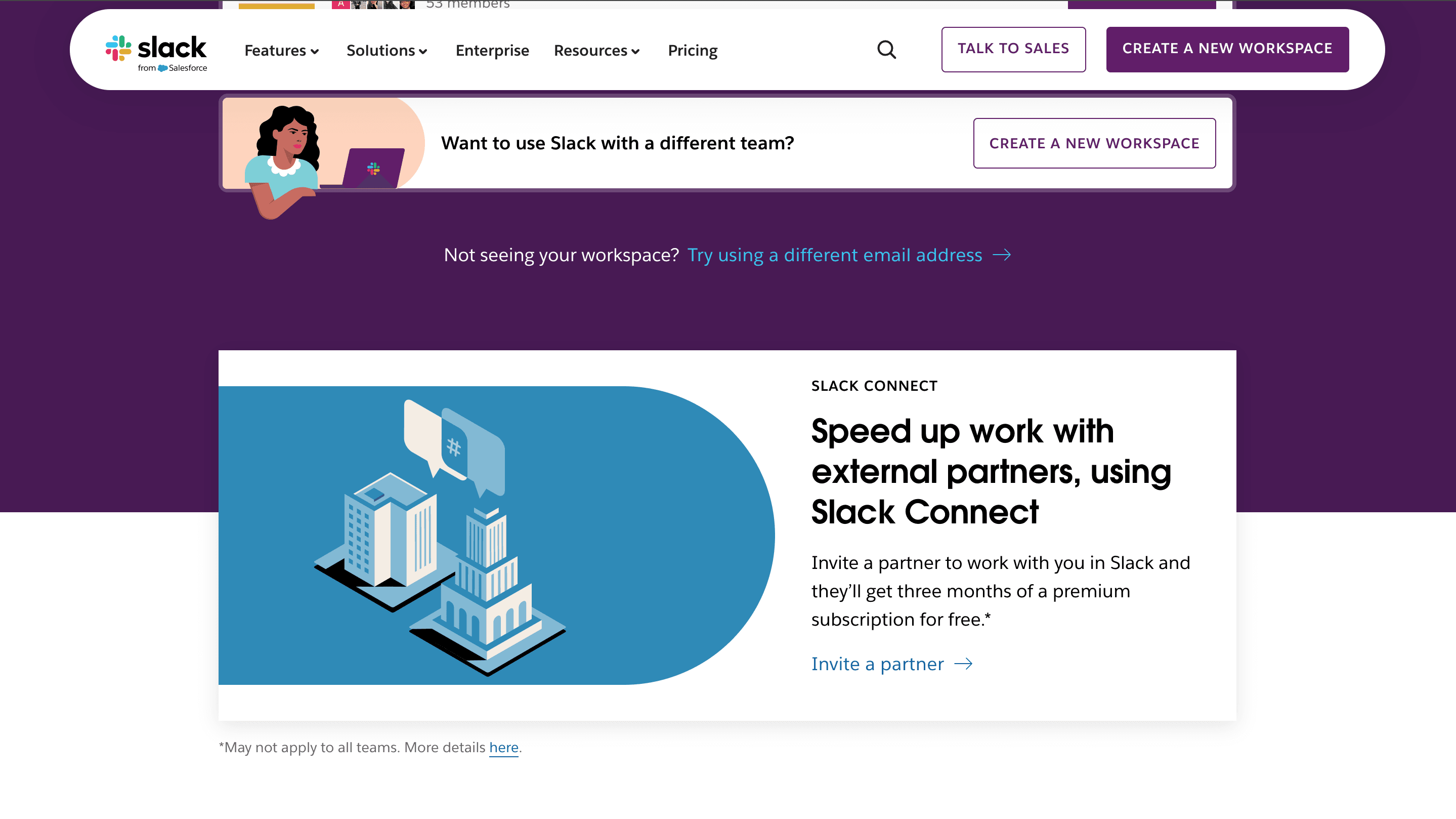Slack homepage