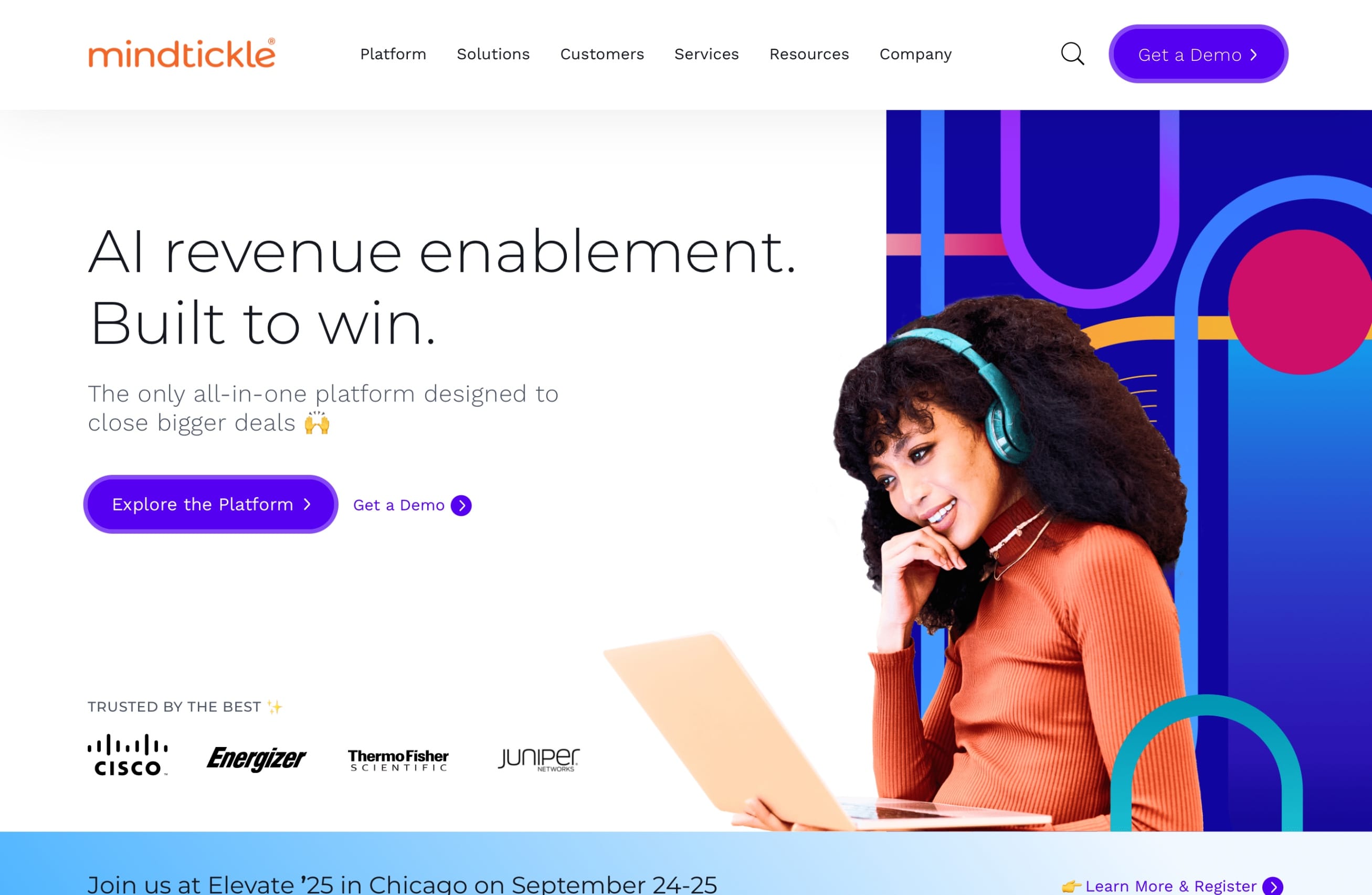 MindTickle Landing Page Screenshot.