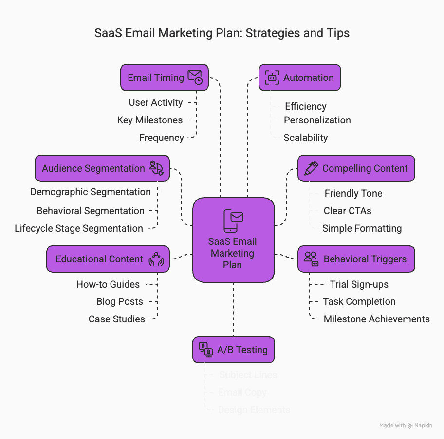 Infographic of the 7 Tips to Effectively Develop a SaaS Email Marketing Plan