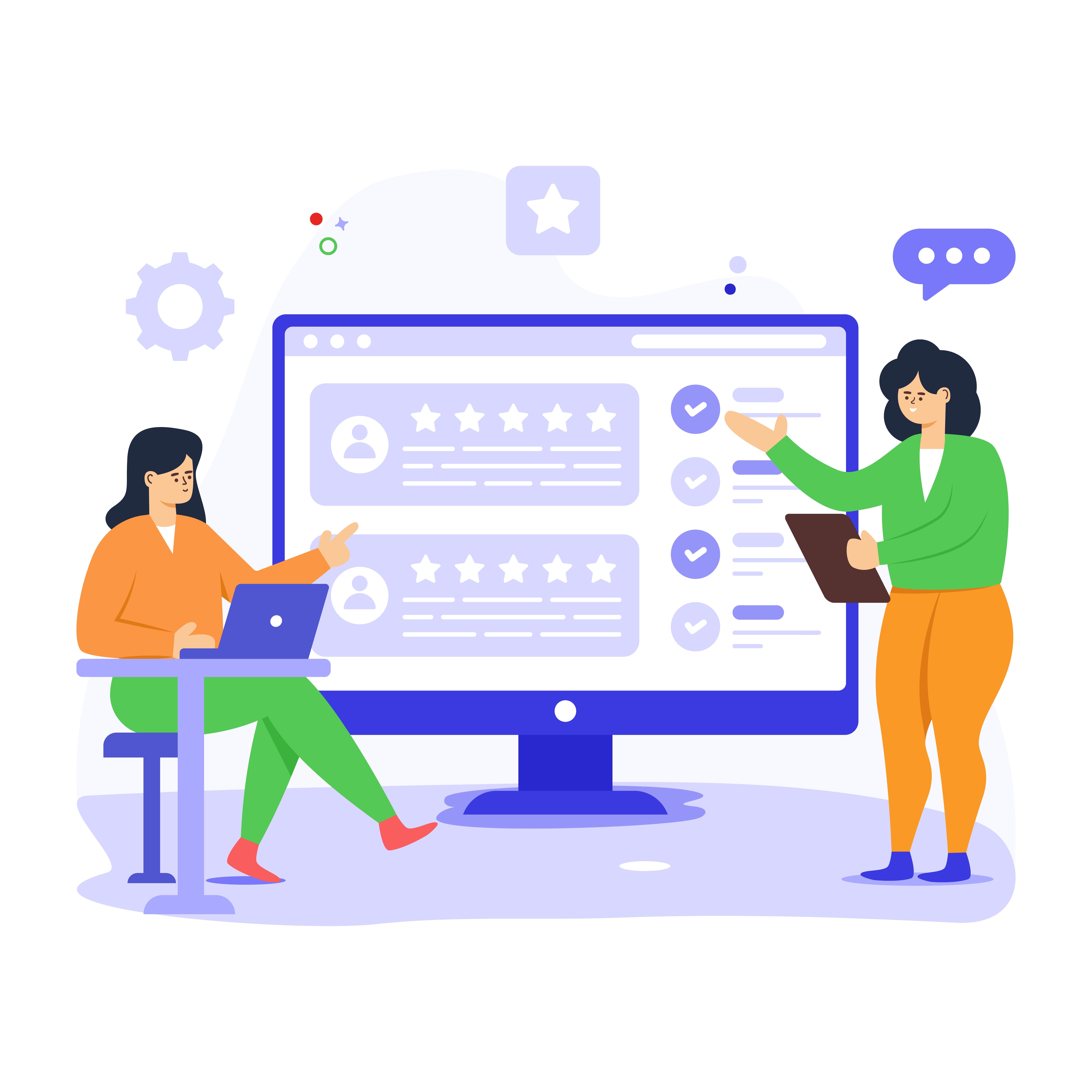 Illustration of software reviewing