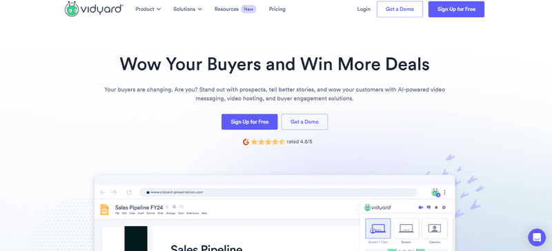 Screengrab of Vidyard