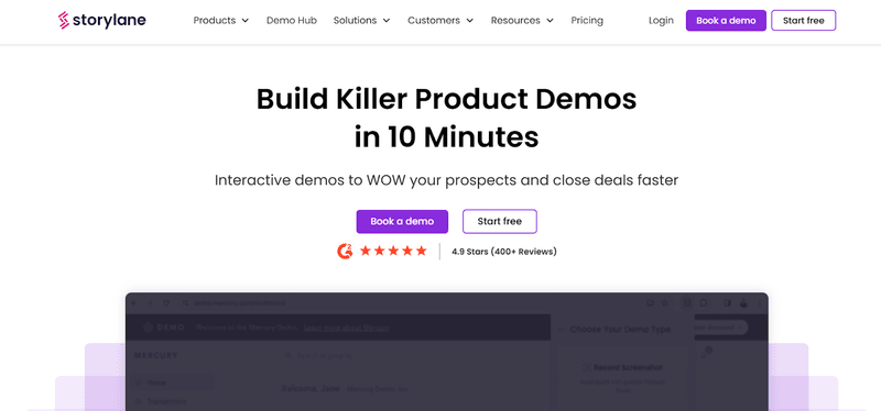 Screengrab of Storylane