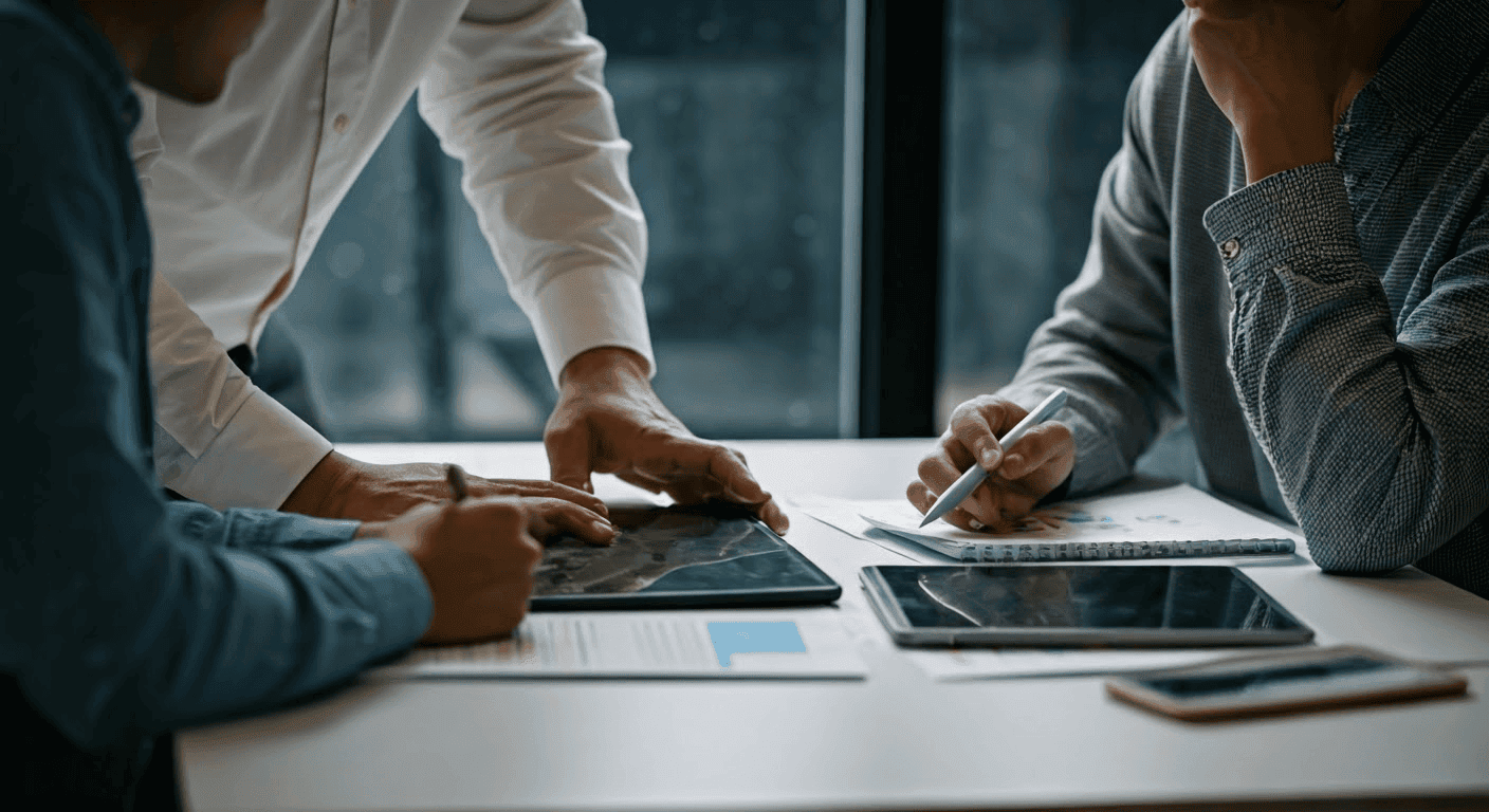 Team discussing best practices for alignment