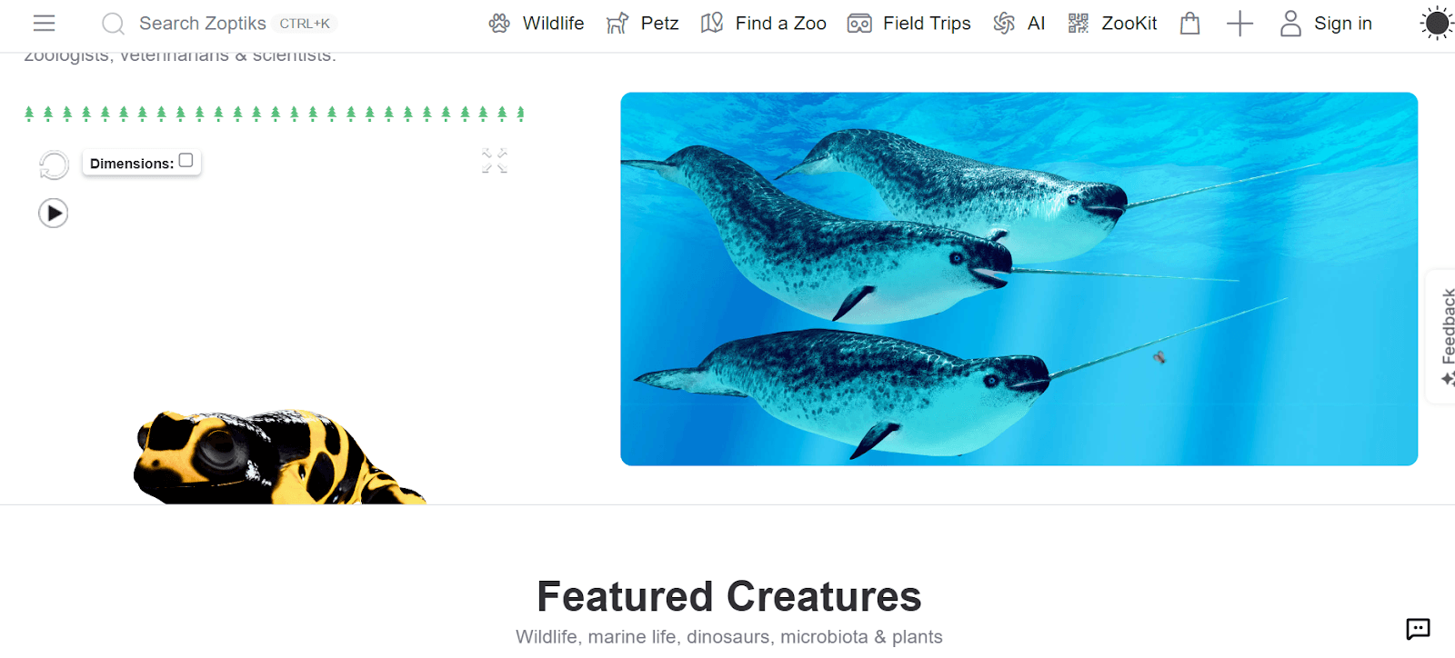 Screenshot of Zoptiks' homepage