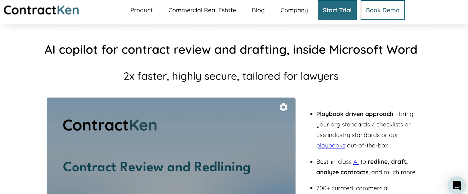 Screenshot of ContractKen's homepage