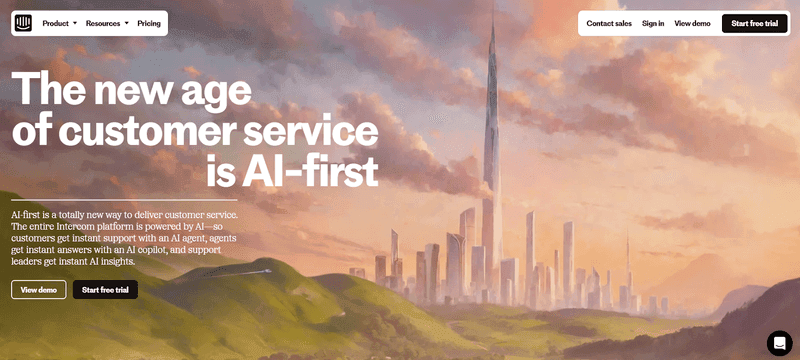Screengrab of Intercom product tour software