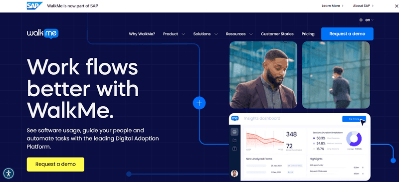 Screengrab of WalkMe product tour software