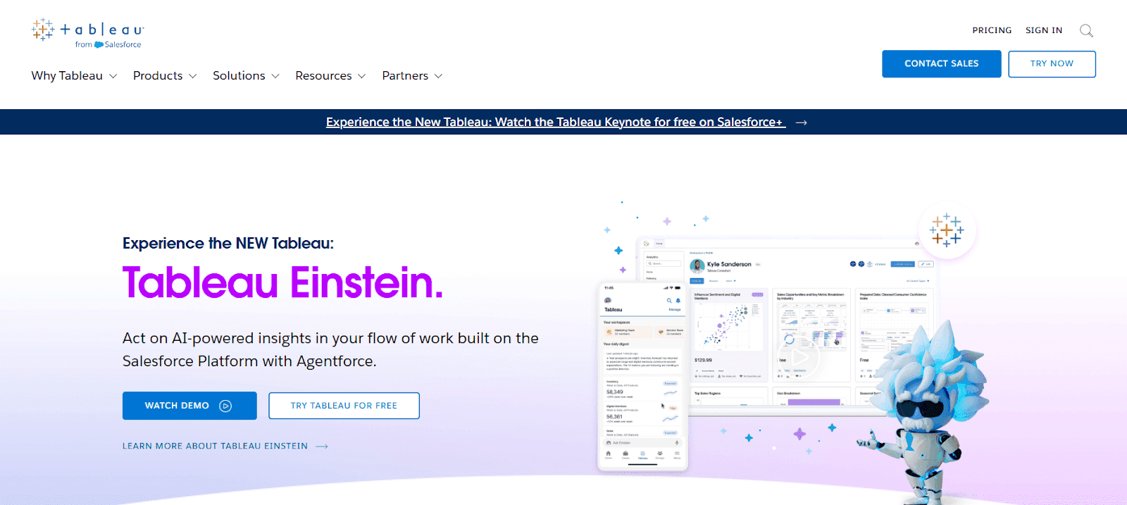 Screengrab of Tableau data intelligence tool