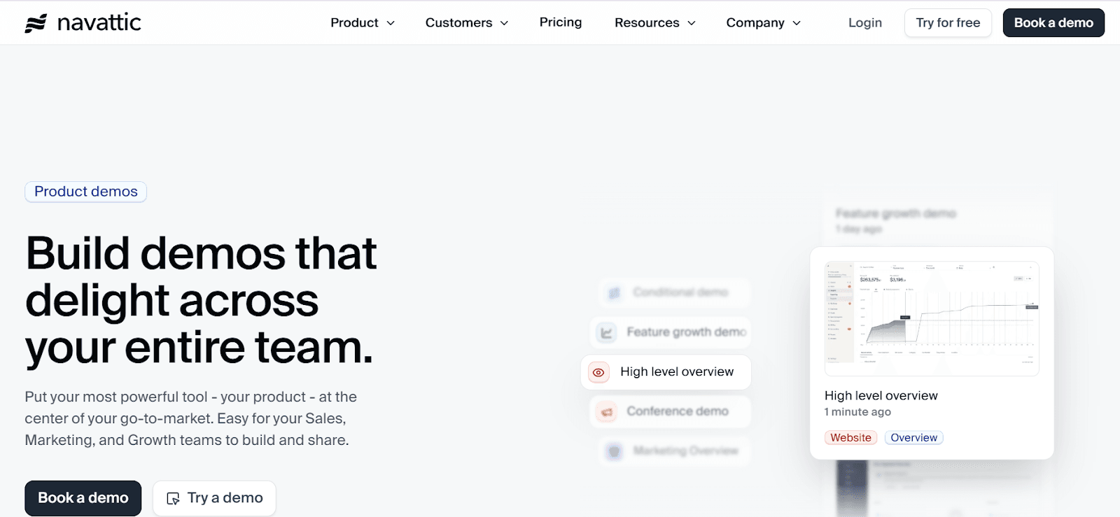 A screenshot of Navattic demo software