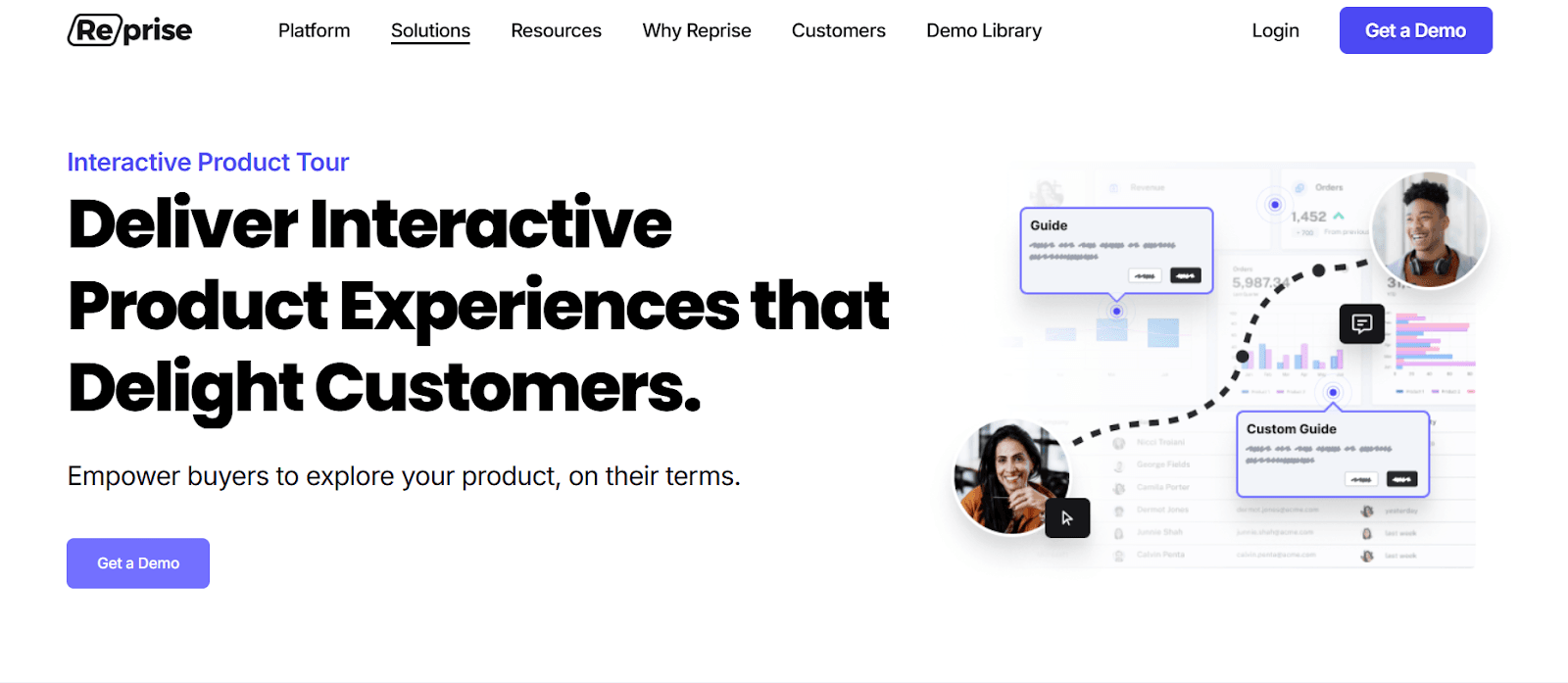 A screenshot of Reprise interactive demo software