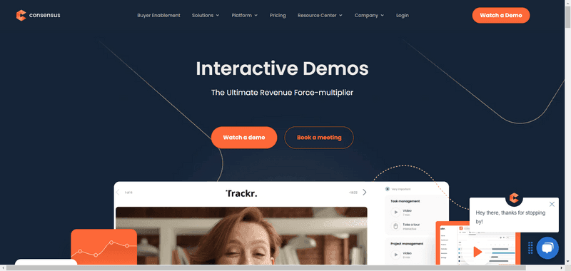 A screenshot of Consensus interactive demo software<br>