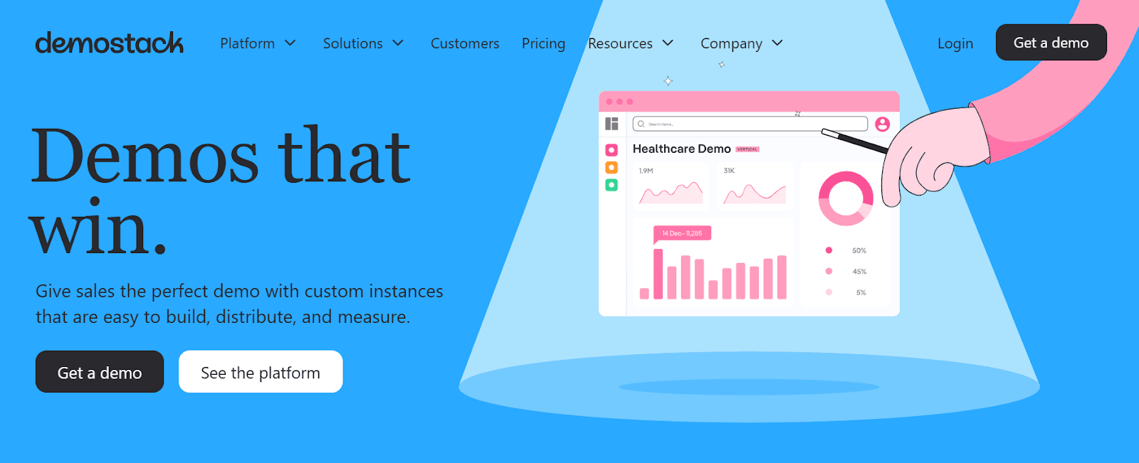 A screenshot of Demostack interactive demo software<br>
