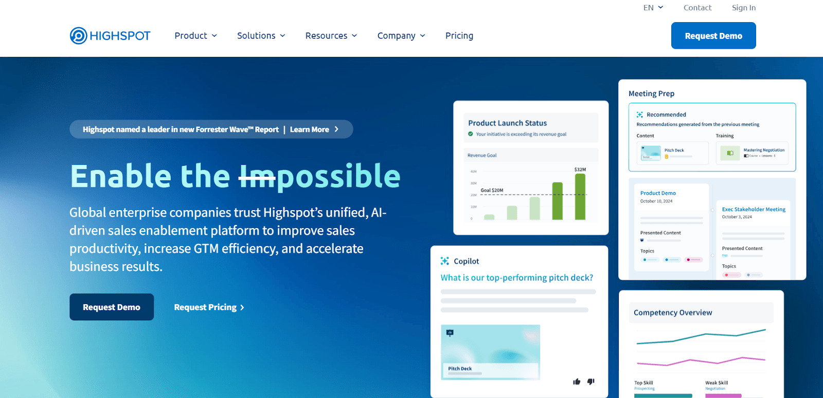 Highspot’s landing page