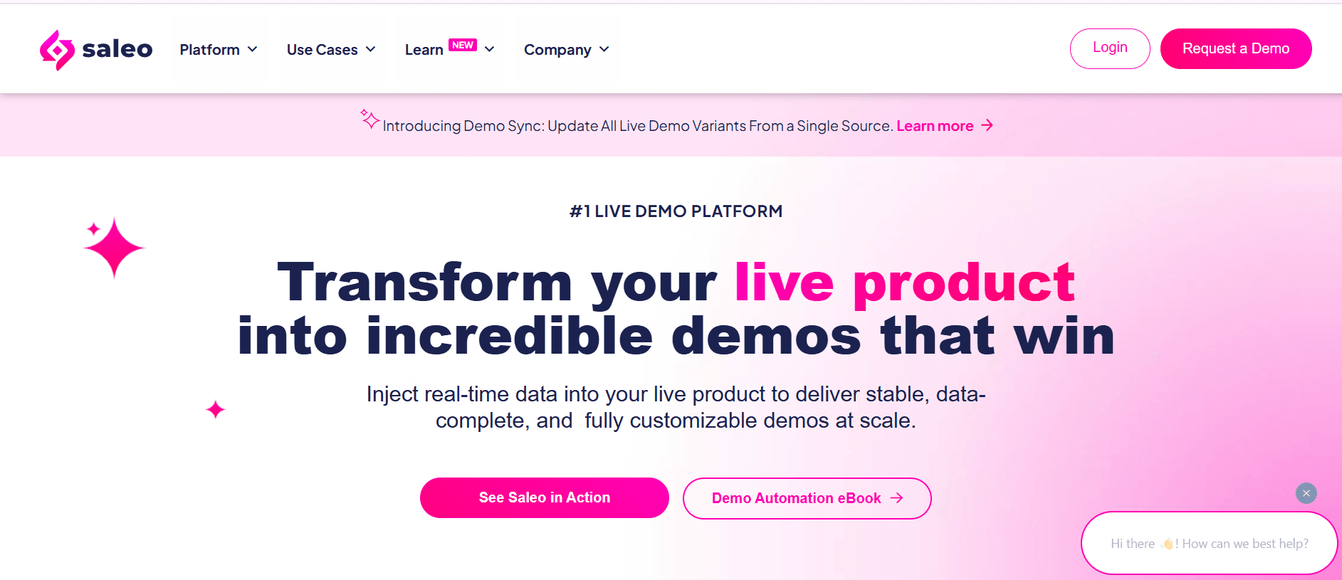 Screenshot Saleo home page