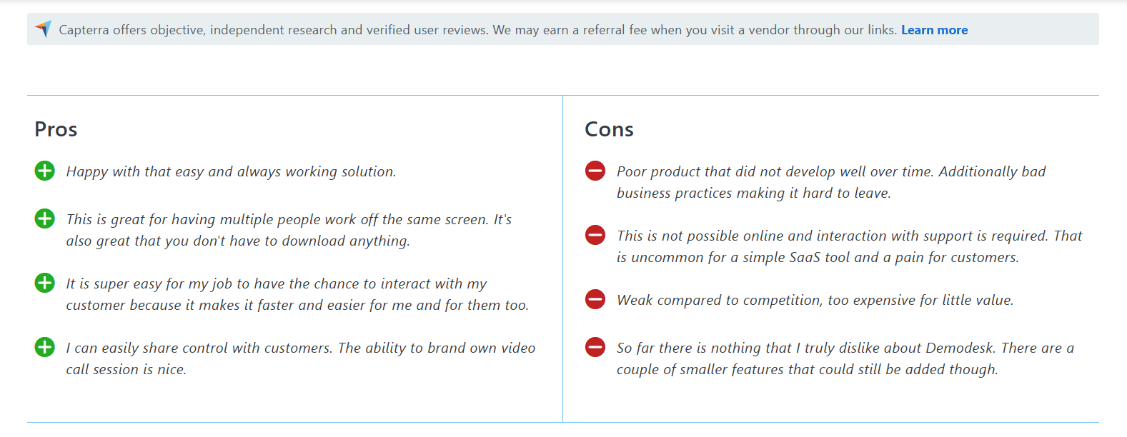 Demodesk reviews on capterra