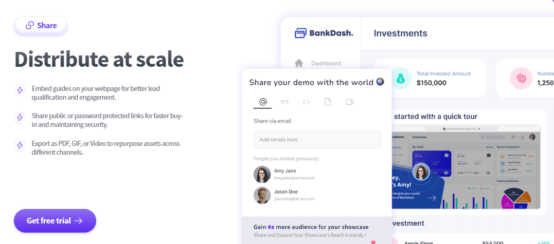 Screenshot of smartcue's distribution at scale feature
