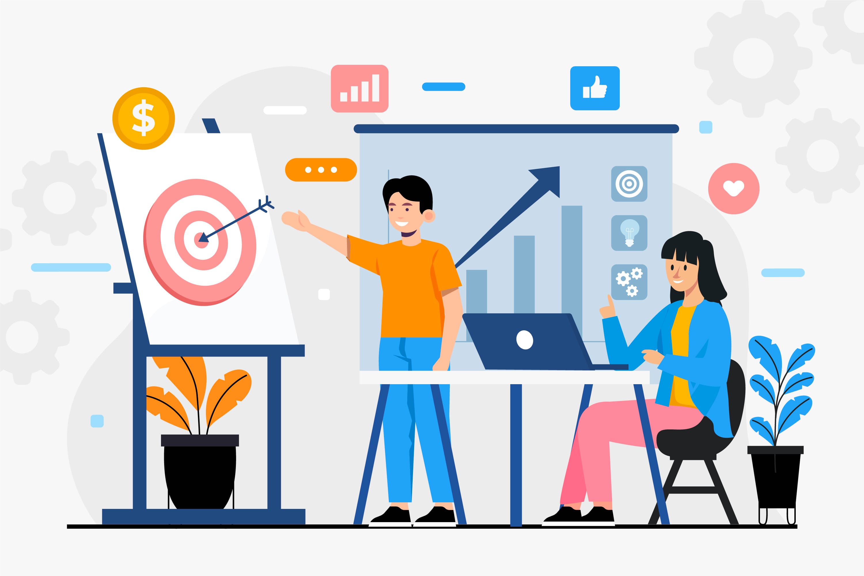 Illustration of a marketing related meeting