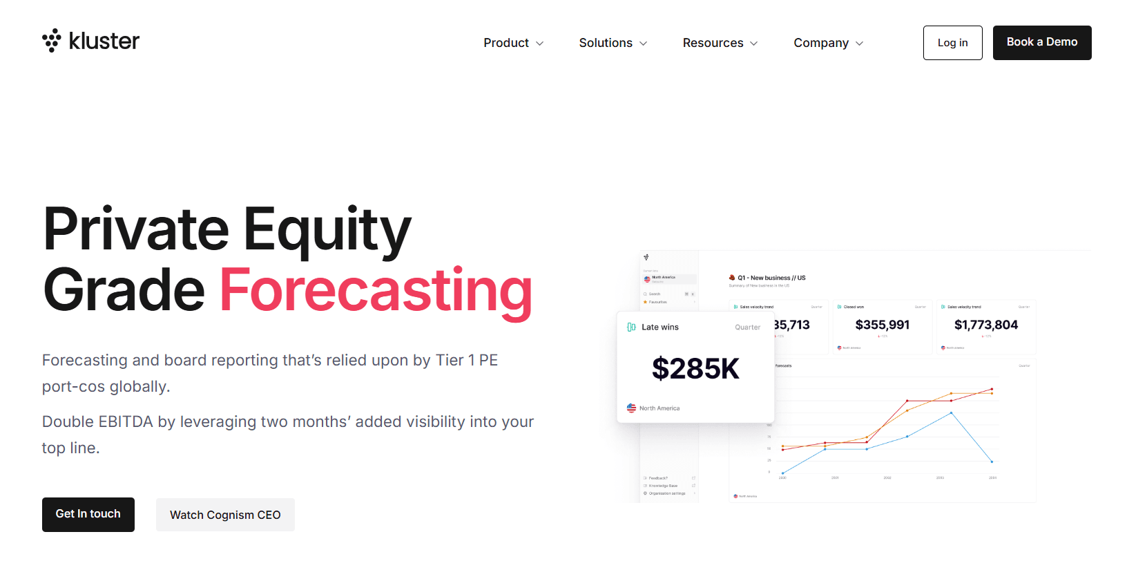 Screenshot of Kluster homepage