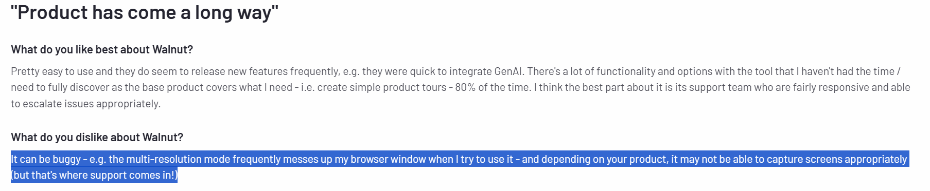 A screenshot of Fable's g2 review