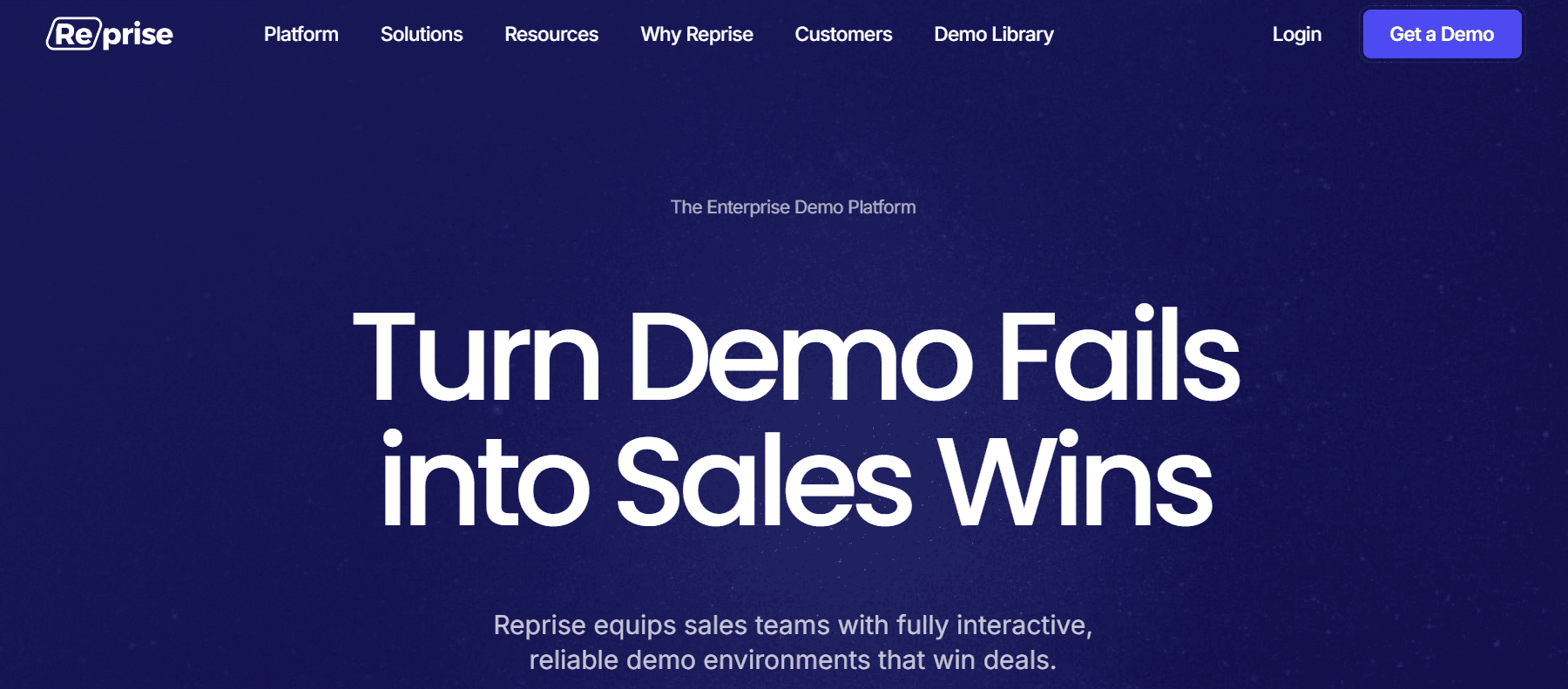 A screenshot of Reprise's homepage