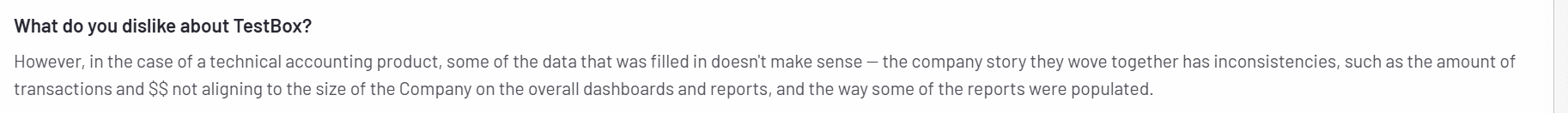 A screenshot of TestBox's g2 review.